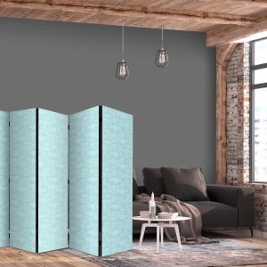 Paravent - Sketch - Outline of an Airplane in White on a Turquoise Background