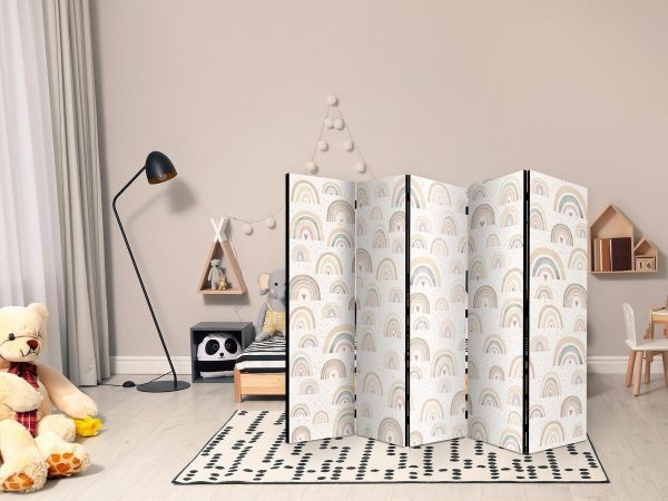 Paravent - Spring - Pastel Rainbows on a Rainy Day with Hearts Paravent - Spring - Pastel Rainbows on a Rainy Day with Hearts