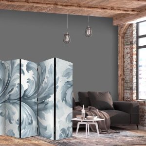 Paravent - Stone Baroque Ornaments in Light Shades of Gray and Blue