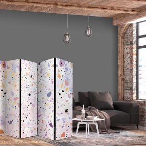 Paravent - Terrazzo in Confetti Style - Violet-Pink - Colorful Pattern