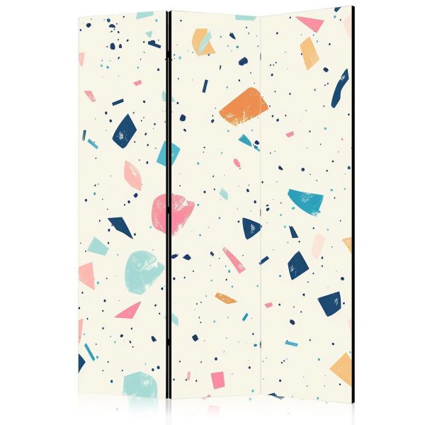 Paravent - Terrazzo with Multicolored - Large Elements - Cheerful Pattern on a Light Background Paravent - Terrazzo with Multicolored - Large Elements - Cheerful Pattern on a Light Background
