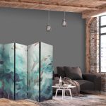 Paravent - Three Schools of Fish - Fish in Muted Colors Swimming in Groups in Oceanic Depths