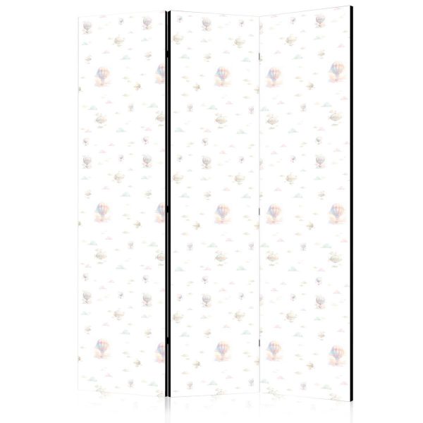 Paravent - Watercolor - Colorful Balloons and Airships Against Colorful Clouds Paravent - Watercolor - Colorful Balloons and Airships Against Colorful Clouds