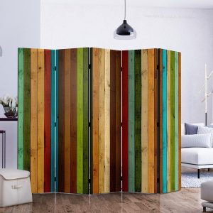 Paravent - Wooden rainbow II