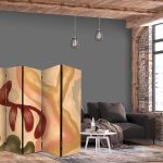 Paravent - Worn Figures - Shapes in Lime Wash Technique in Warm Colors