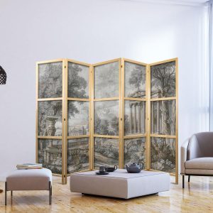 Paravent japonais - Antique Landscape - Greek Temple on a Hill Among Lush Vegetation