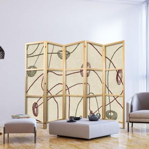 Paravent japonais - Bead Labyrinth - Minimalist Abstraction on a Worn Background