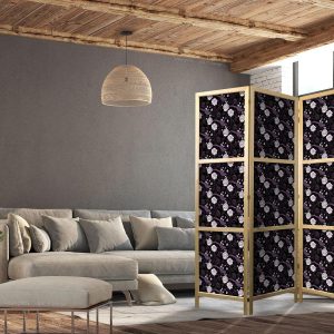 Paravent japonais - Birds Among Flowers - Pheasants Surrounding Peonies - Purple