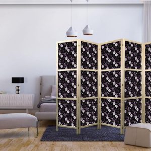 Paravent japonais - Birds Among Flowers - Pheasants Surrounding Peonies - Purple