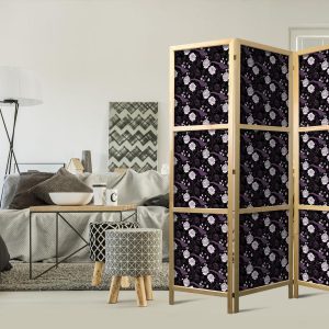 Paravent japonais - Birds Among Flowers - Pheasants Surrounding Peonies - Purple