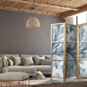 Paravent japonais - Botanical Motif with Leaves and Vines in Sandy Colors