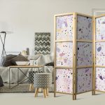 Paravent japonais - Confetti-Style Terrazzo - Purple-Pink - Colorful Pattern