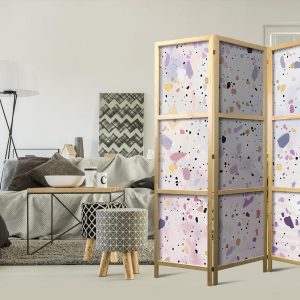 Paravent japonais - Confetti-Style Terrazzo - Purple-Pink - Colorful Pattern