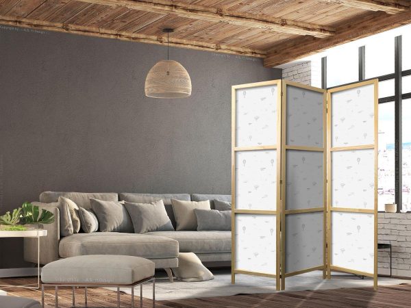 Paravent japonais - Drawing - Airplanes - Balloons - and Airships Against a Sky Full of Birds