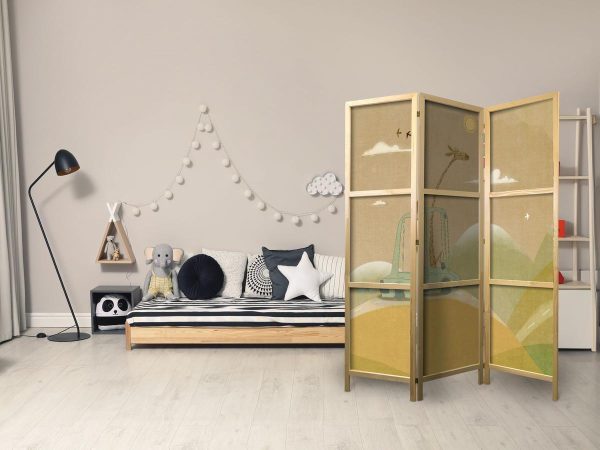 Paravent japonais - Dreamy Traveler - Giraffe driving a car on a beautiful sunny day