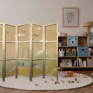 Paravent japonais - Dreamy Traveler - Giraffe driving a car on a beautiful sunny day