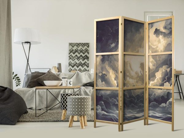 Paravent japonais - Epic Light Play: The Sun Battling for Dominance Over the Clouds Paravent japonais - Epic Light Play: The Sun Battling for Dominance Over the Clouds