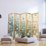 Paravent japonais - Fish and Diverse Vegetation - Grouping of Fish in Pastel Subdued Colors Among Oceanic Vegetation