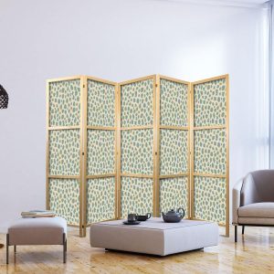 Paravent japonais - Giraffe Pattern - Animal Pattern in Turquoise Spots on a Light Background