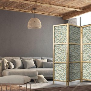 Paravent japonais - Giraffe Pattern - Animal Pattern in Turquoise Spots on a Light Background