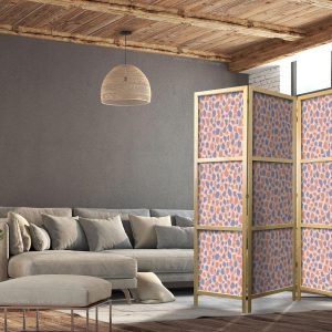 Paravent japonais - Giraffe Pattern - Colorful Animal Pattern in Blue-Pink Spots