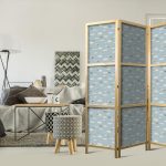 Paravent japonais - Illustration - Yellow-Blue Airplanes Against a Blue Sky