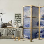 Paravent japonais - Italian Landscape - Lake Como Painted in Shades of Blue