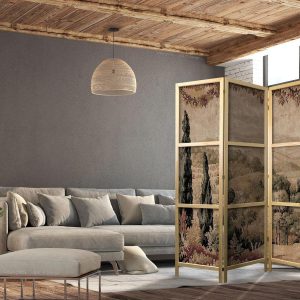 Paravent japonais - Landscape with Cypresses - Old Tapestry with Mediterranean Vegetation