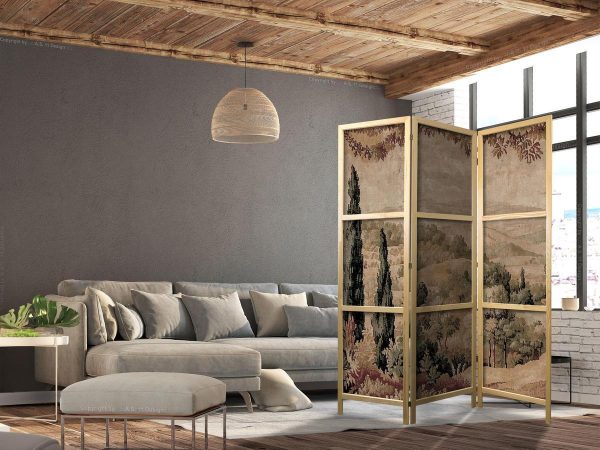 Paravent japonais - Landscape with Cypresses - Old Tapestry with Mediterranean Vegetation