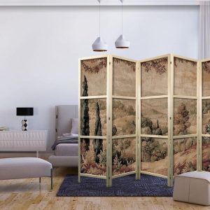 Paravent japonais - Landscape with Cypresses - Old Tapestry with Mediterranean Vegetation