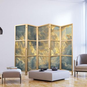 Paravent japonais - Last Breath of the Day: Clouds Illuminated by Evening Glow