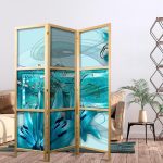 Paravent japonais - Lilies in Pale Blue I