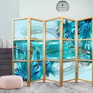 Paravent japonais - Lilies in Pale Blue II