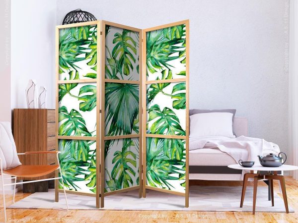 Paravent japonais - Monstera and Palm Leaves I