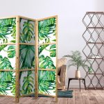 Paravent japonais - Monstera and Palm Leaves I