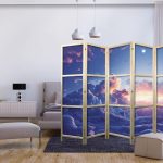 Paravent japonais - Night Concert in the Mountains: Clouds Illuminated by the Last Rays of the Sun