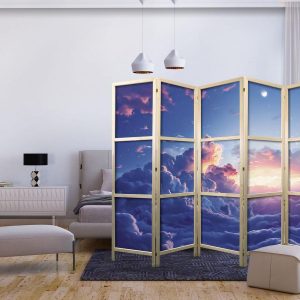 Paravent japonais - Night Concert in the Mountains: Clouds Illuminated by the Last Rays of the Sun