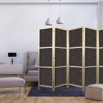 Paravent japonais - Night Sky - Artistic Composition of Suns and Planets on a Black Background