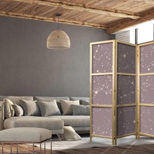 Paravent japonais - Night Sky - Artistic Constellations and Stars in Pastel Shades