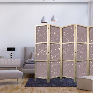 Paravent japonais - Night Sky - Artistic Constellations and Stars in Pastel Shades
