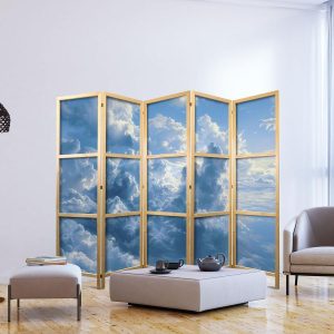 Paravent japonais - Ocean in the Air: Waving Clouds Reflecting Morning Light