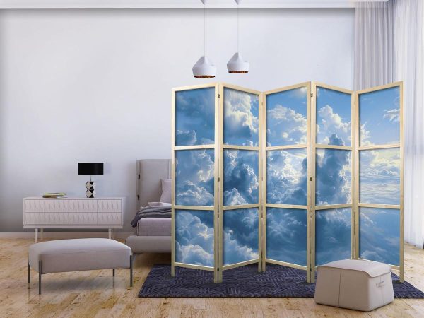 Paravent japonais - Ocean in the Air: Waving Clouds Reflecting Morning Light Paravent japonais - Ocean in the Air: Waving Clouds Reflecting Morning Light