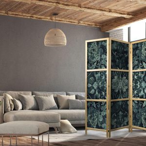 Paravent japonais - Oriental Pattern Carpet - Emerald Ornaments and Worn Patterns