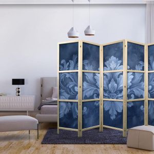 Paravent japonais - Ornament in Blue and Cool Colors - Dark Blue Decoration