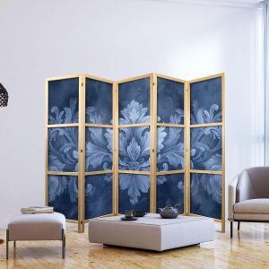 Paravent japonais - Ornament in Blue and Cool Colors - Dark Blue Decoration