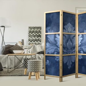 Paravent japonais - Ornament in Blue and Cool Colors - Dark Blue Decoration
