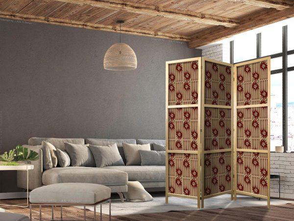 Paravent japonais - Predatory Streaks - Red Abstract Shapes Inspired by Tribal Paravent japonais - Predatory Streaks - Red Abstract Shapes Inspired by Tribal