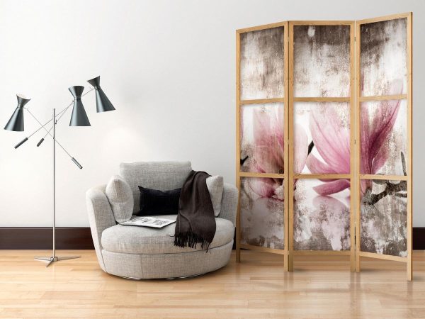Paravent japonais - Retro Magnolias I Paravent japonais - Retro Magnolias I