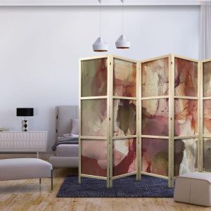 Paravent japonais - Rose Abstraction - Spilled Watercolor Paint in Spring Colors