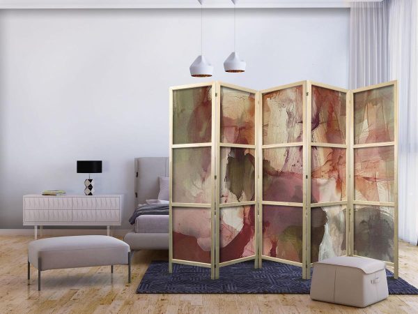 Paravent japonais - Rose Abstraction - Spilled Watercolor Paint in Spring Colors Paravent japonais - Rose Abstraction - Spilled Watercolor Paint in Spring Colors